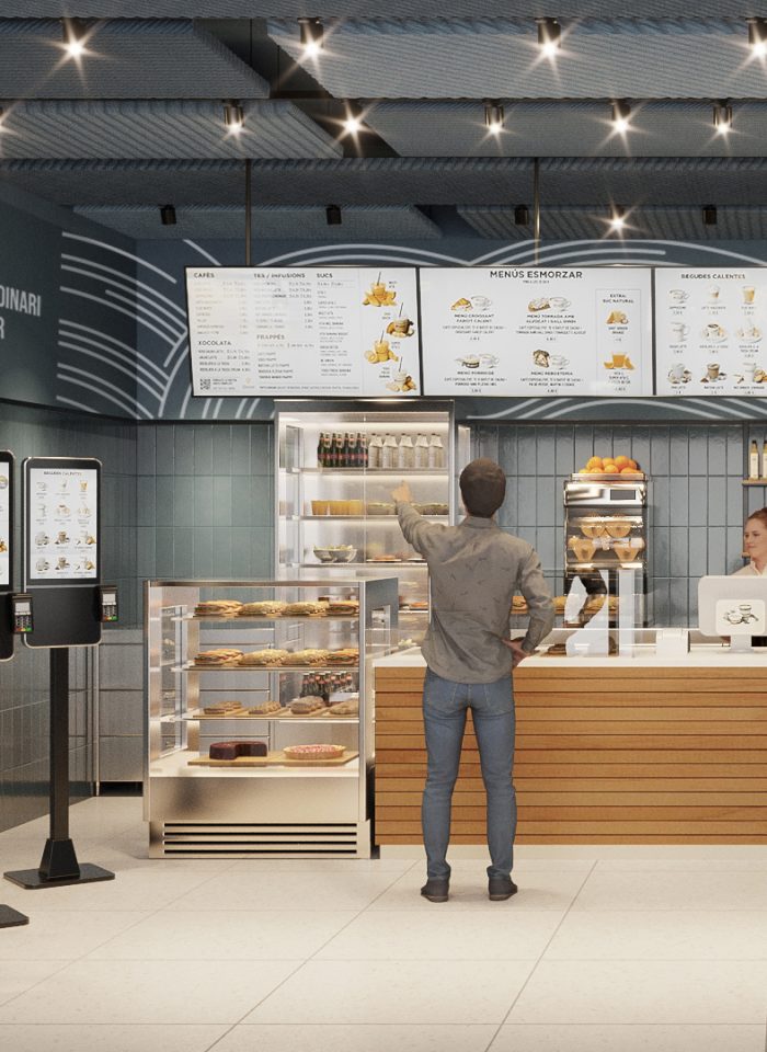 INDAStudio Proyecto de interiorismo para la cafetería FABORIT en Port Olimpic, Barcelona